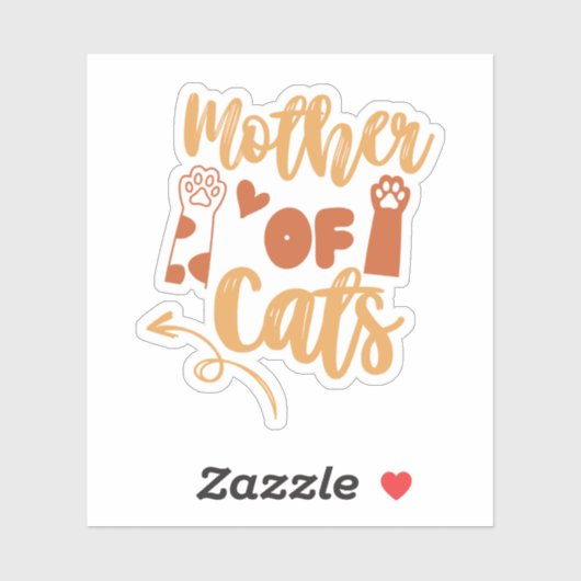 Moeder van katten sticker (Vel)