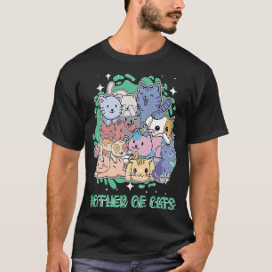 Moeder van kattenkat Mam Kitten Cat Papa memen T-shirt