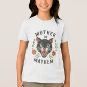 Moeder van Mayhem Grappige moeder Kat Moeder van M Tri-Blend Shirt (Voorkant)