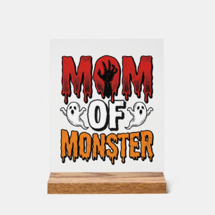 Moeder van Monster Vintage Halloween T-shirt ontwe Acryl Bord