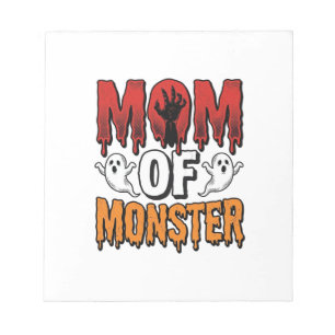 Moeder van Monster Vintage Halloween T-shirt ontwe Notitieblok