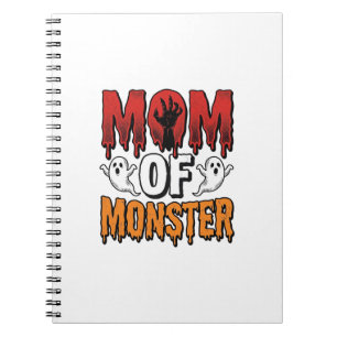 Moeder van Monster Vintage Halloween T-shirt ontwe Notitieboek