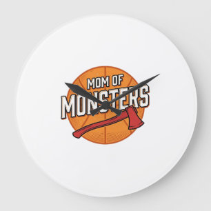 Moeder van Monsters Vintage Basketbal Moeder Desig Grote Klok