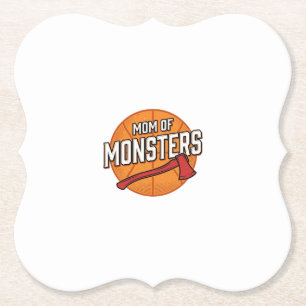 Moeder van Monsters Vintage Basketbal Moeder Desig Kartonnen Onderzetters