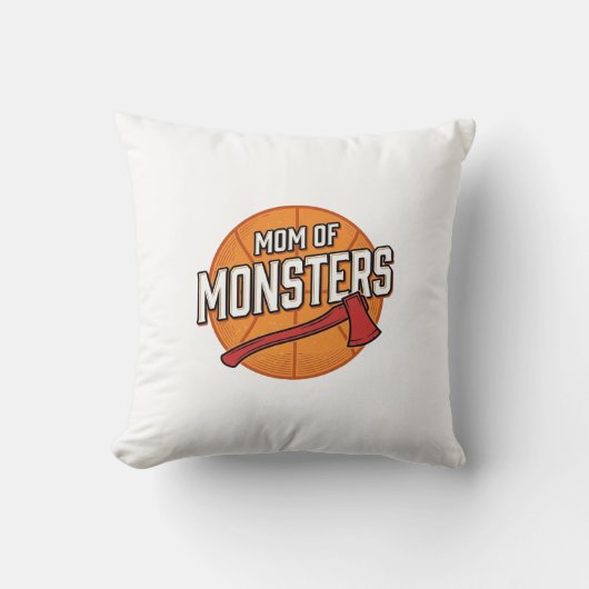 Moeder van Monsters Vintage Basketbal Moeder Desig Kussen (Voorkant)