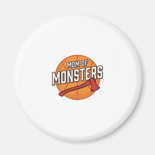 Moeder van Monsters Vintage Basketbal Moeder Desig Magneet (Voorkant)