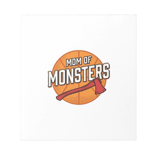 Moeder van Monsters Vintage Basketbal Moeder Desig Notitieblok (Voorkant)