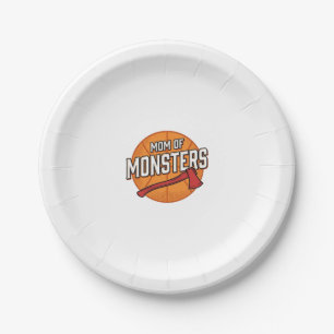 Moeder van Monsters Vintage Basketbal Moeder Desig Papieren Bordje