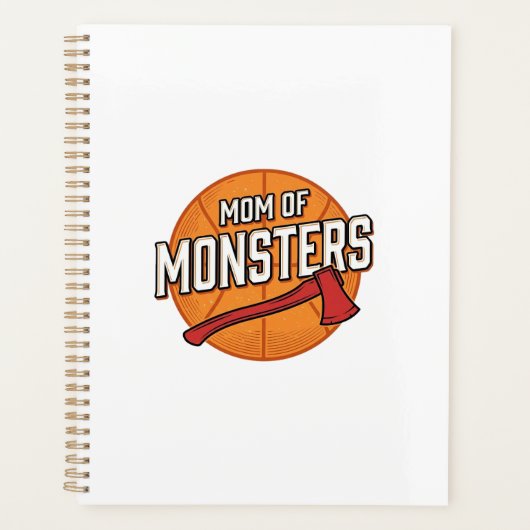 Moeder van Monsters Vintage Basketbal Moeder Desig Planner (Voorkant)