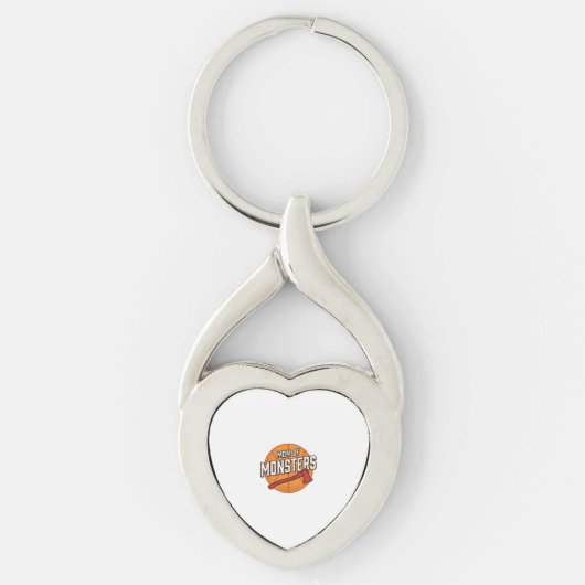 Moeder van Monsters Vintage Basketbal Moeder Desig Sleutelhanger (Voorkant)