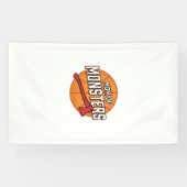 Moeder van Monsters Vintage Basketbal Moeder Desig Spandoek (Horizontaal)