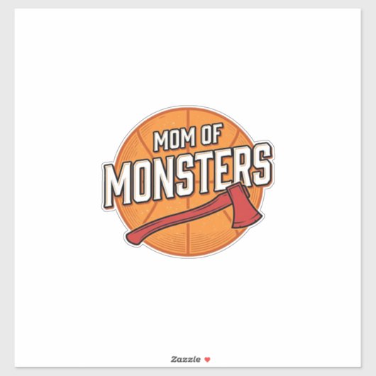 Moeder van Monsters Vintage Basketbal Moeder Desig Sticker (Vel)
