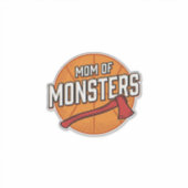 Moeder van Monsters Vintage Basketbal Moeder Desig Sticker (Voorkant)