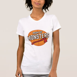 Moeder van Monsters Vintage Basketbal Moeder Desig T-shirt