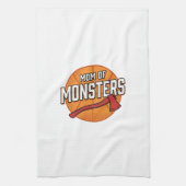 Moeder van Monsters Vintage Basketbal Moeder Desig Theedoek (Verticaal)