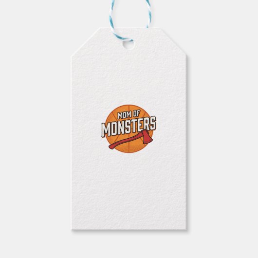 Moeder van Monsters Vintage Basketbal Moeder Ontwe Cadeaulabel (Voorkant)
