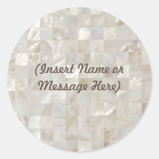 Moeder van parel, Beige Persoonlijk Ronde Sticker