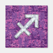 Moeder van parel Boogschutter Symbool Fuchsia Camo Magneet (Voorkant)