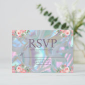 Moeder van parel iriserende elegante trouw-RSVP Kaart (Staand voorkant)