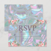 Moeder van parel iriserende elegante trouw-RSVP Kaart (Voorkant / Achterkant)