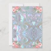 Moeder-van-parel iriserende elegante trouw uitnodi kaart (Achterkant)