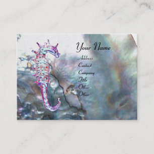 MOEDER VAN PAREL ,SEAHORSE MONOGRAM roze wit grijs Visitekaartje