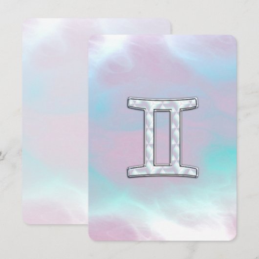 Moeder-van-parel stijl Gemini sterrenbeeld (Voorkant / Achterkant)