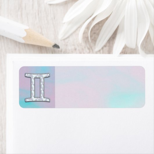 Moeder-van-parel stijl Gemini sterrenbeeld Etiket (Insitu)