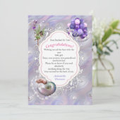 Moeder van Parelaars die de geboorte aan een baby- Bedankkaart (Staand voorkant)