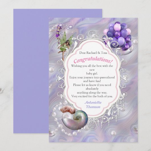 Moeder van Parelaars die de geboorte aan een baby- Bedankkaart (Voorkant / Achterkant)