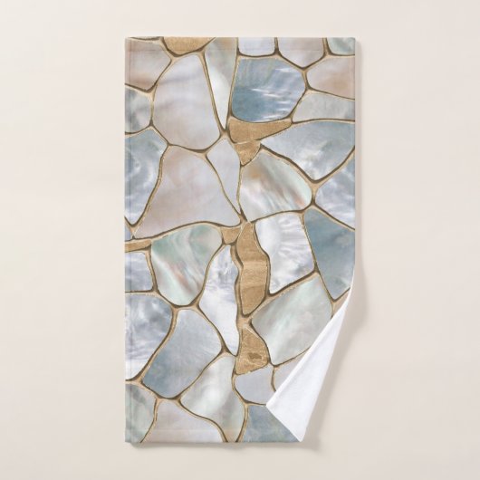 Moeder van parelcellen en goudcellen abstract bad handdoek (Handdoek)