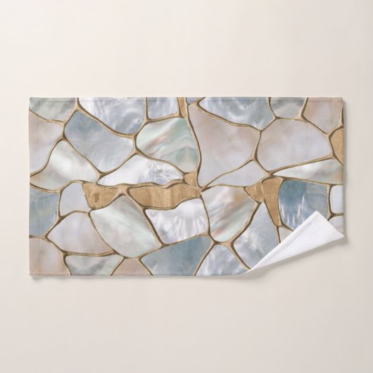 Moeder van parelcellen en goudcellen abstract bad handdoek (Handdoek)