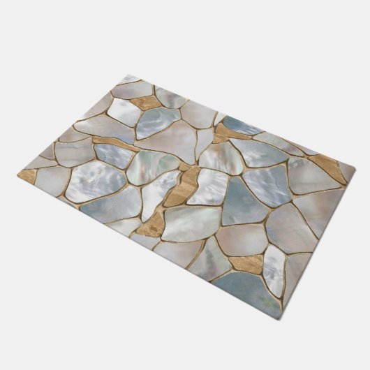 Moeder van parelcellen en goudcellen abstract deurmat (Schuin)