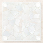 Moeder van parelcellen en goudcellen abstract glazen onderzetter (Achterkant)