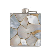 Moeder van parelcellen en goudcellen abstract heupfles (Achterkant)