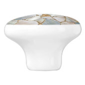 Moeder van parelcellen en goudcellen abstract keramische knop (Zijkant)