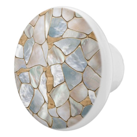 Moeder van parelcellen en goudcellen abstract keramische knop (Rechts)