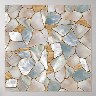 Moeder van parelcellen en goudcellen abstract poster