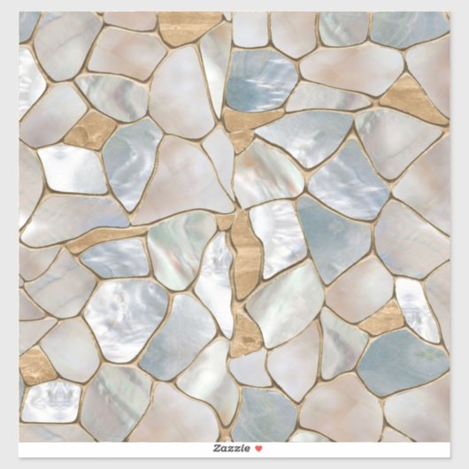 Moeder van parelcellen en goudcellen abstract sticker (Vel)