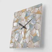 Moeder van parelcellen en goudcellen abstract vierkante klok (Hoek)