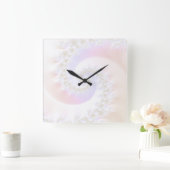 Moeder van parellen Luxurous Fractal Spiral Vierkante Klok (Huis)