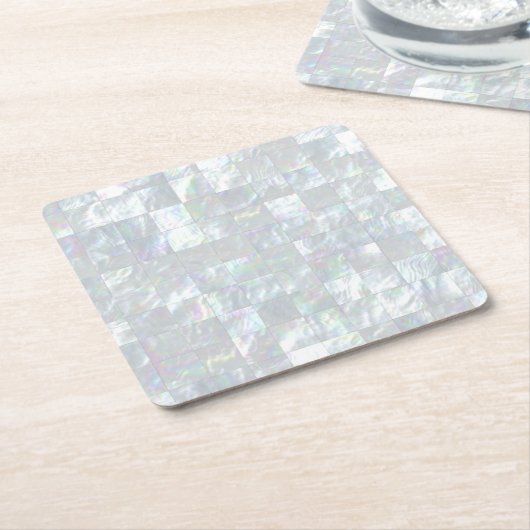 Moeder van parelmozaïek kartonnen onderzetters (Schuin)