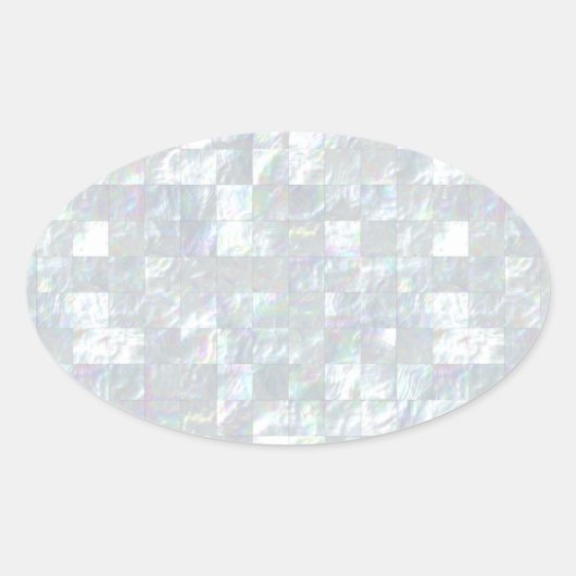 Moeder van parelmozaïek ovale sticker (Voorkant)