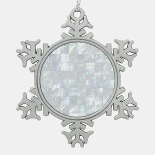 Moeder van parelmozaïek tin sneeuwvlok ornament