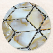 Moeder van parelontwerp ronde kartonnen onderzetter (Voorkant)