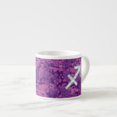 Moeder-van-Parels Boogschutter Symbool Fuchsia Cam Espresso Kop (Voorkant rechts)