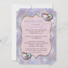 Moeder van parels die een babymeisje baart kaart