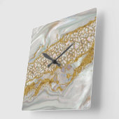 Moeder van parels en goud Abstract Vierkante Klok (Hoek)