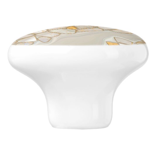 Moeder van parels en goudcellen, Abstract Keramische Knop (Zijkant)