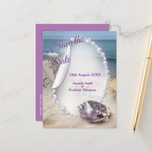 Moeder van Parels Samengevoegd als Liquid Swirls Aankondigingskaart (Voorkant / Achterkant in situ)